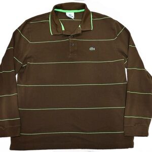 Lacoste size (mens) 6 Brown and Green Long Sleeve Shirt